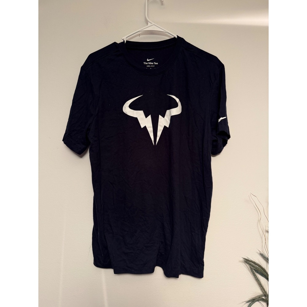 Nike Mens Rafael Nadal Raging Bull‎ Dri-FIT Tennis T-Shirt Navy Blue Medium